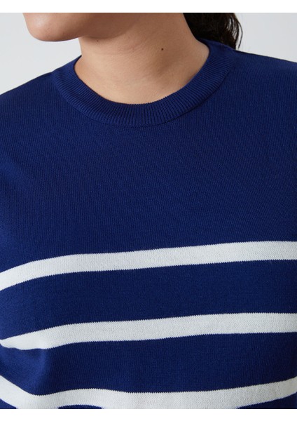 Yeni Sezon Bisiklet Yaka Çizgili Uzun Kollu Kadın Triko Tunik indirimleri