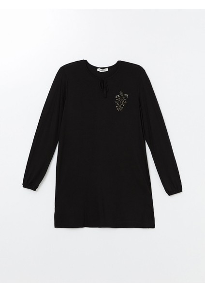 Yeni Sezon Bağlamalı Yaka Taşlı Kadın Tunik indirimleri