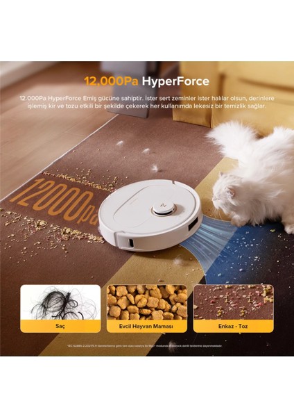 Emiş Gücü 12000 Pa Olan Qrevo C Robot Süpürge Beyaz+ Hassas Mutfak Tartısı Hediye modelleri