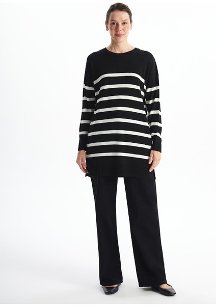 Yeni Sezon Bisiklet Yaka Çizgili Uzun Kollu Kadın Triko Tunik fırsatları