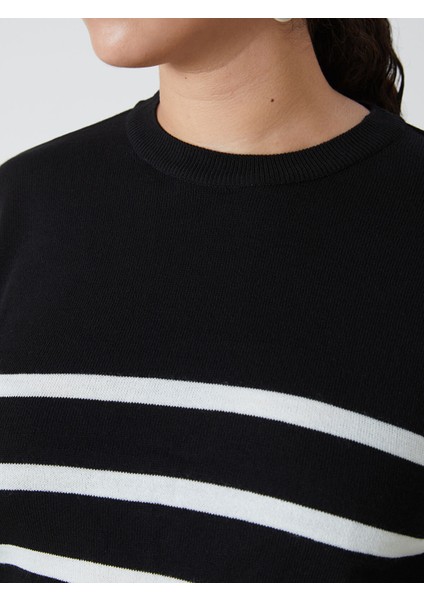 Yeni Sezon Bisiklet Yaka Çizgili Uzun Kollu Kadın Triko Tunik indirimleri