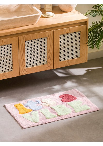 Yeni Sezon Yazı Nakışlı Banyo Paspası 50X80 cm