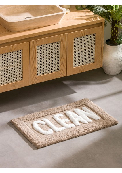 Yeni Sezon Yazı Nakışlı Banyo Paspası 50X80 cm