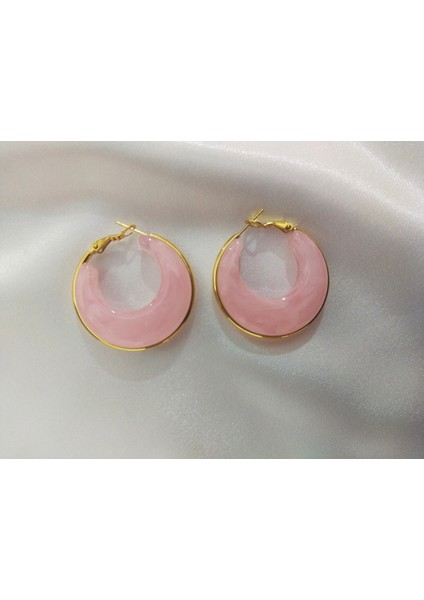 Mermer Desenli Halka Küpe – Modern ve Zarif Tasarım fiyatları