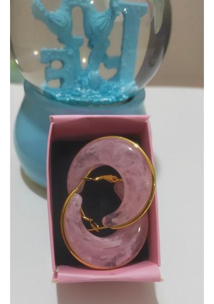 Mermer Desenli Halka Küpe – Modern ve Zarif Tasarım fırsatları