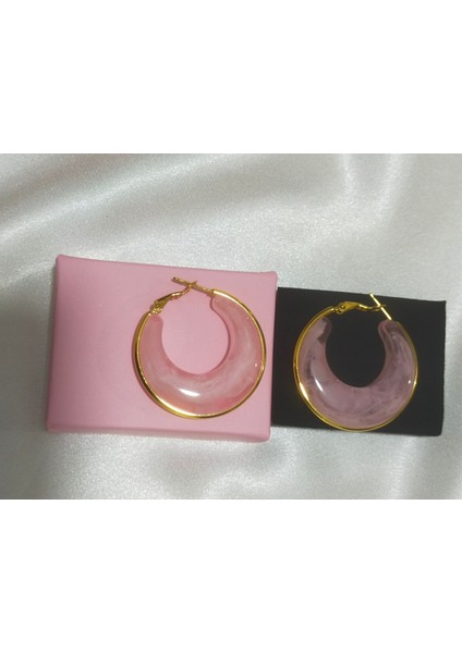 Mermer Desenli Halka Küpe – Modern ve Zarif Tasarım indirimleri