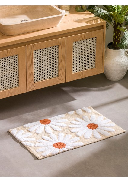 Yeni Sezon Çiçek Nakışlı Banyo Paspası 50X80 cm