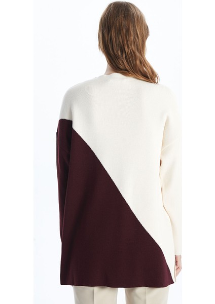 Yeni Sezon Yarım Balıkçı Yaka Renk Bloklu Kadın Triko Tunik fırsatları