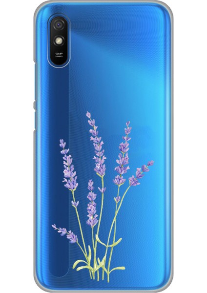 Redmi 9A Uyumlu Lavanta Çiçek Tasarımlı Baskılı Silikon Kılıf