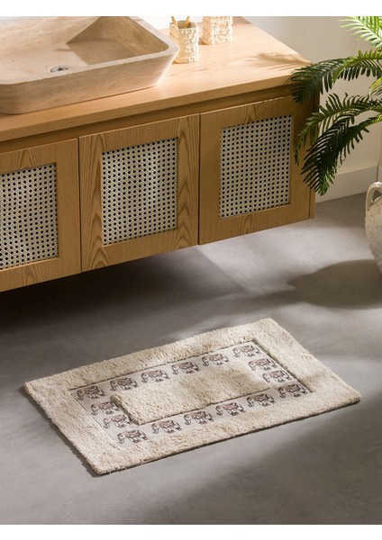Yeni Sezon Fil Nakışlı Banyo Paspası 50X60 cm