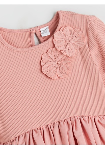 Yeni Sezon Bisiklet Yaka Çiçekli Kız Çocuk Elbise fiyatları