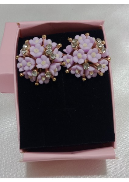 Mor Çiçekli Taş Detaylı Küpe – Zarif ve Gösterişli Tasarım fırsatları