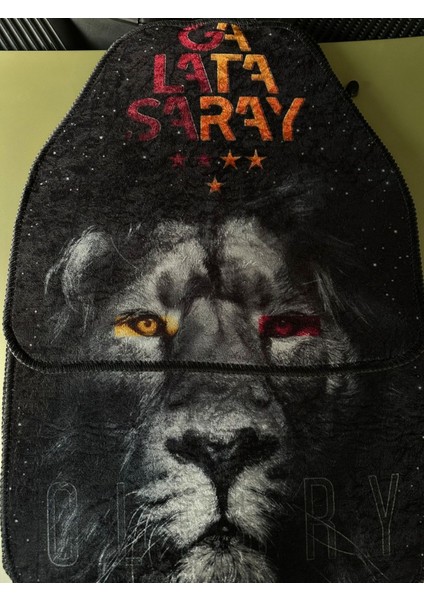 Galatasaray Temalı Aslan Figürlü Lüks Taraftar Dekor Paspası-Oto Aksesuar Ürünü