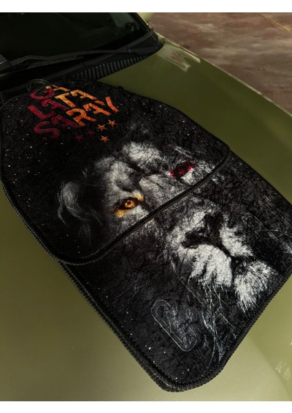 Galatasaray Temalı Aslan Figürlü Lüks Taraftar Dekor Paspası-Oto Aksesuar Ürünü fiyatları