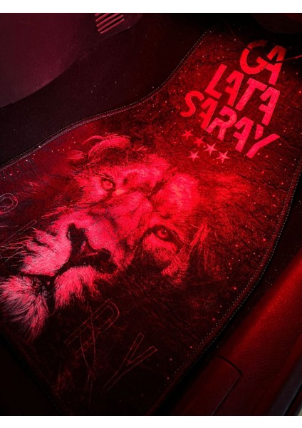 Galatasaray Temalı Aslan Figürlü Lüks Taraftar Dekor Paspası-Oto Aksesuar Ürünü