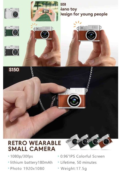 Retro Ekranlı Mini Dijital Kamera 1920*1800P F2.8 Fotoğraf ve Video Çekme Özelliği