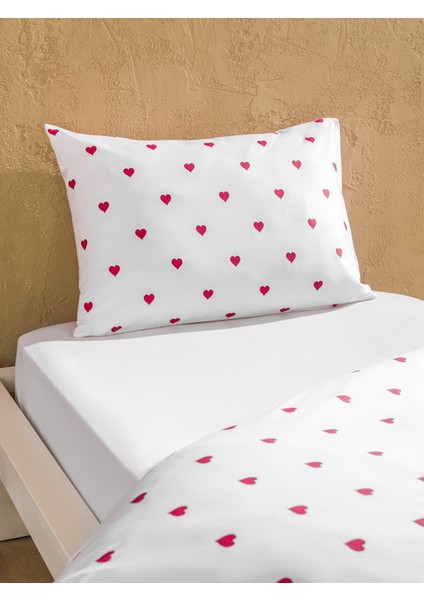 Yeni Sezon Kalp Baskılı Tek Kişilik Nevresim Seti modelleri