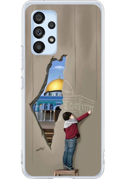 Samsung Galaxy A53 Uyumlu Mescid-I Aksa Duvar Baskılı Silikon Kılıf