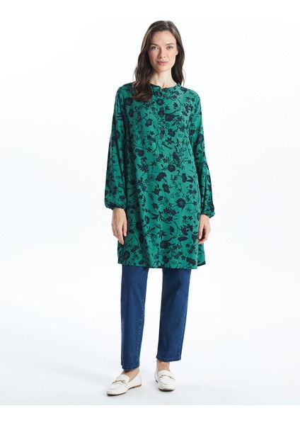 Yeni Sezon Bisiklet Yaka Çiçekli Kadın Tunik modelleri