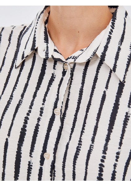 Yeni Sezon Çizgili Uzun Kollu Kadın Gömlek Tunik modelleri