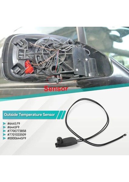 Citroen C1, C2, C3, C4, C5, C6, C8, Ds3, Ds4, Ds5, Berlingo Uyumlu Dış Sıcaklık Ayna Sensörü Oto Dış Isı Sensörü