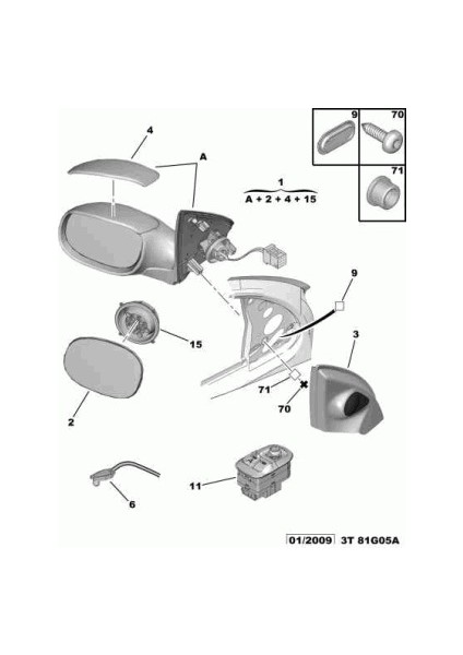 Citroen C1, C2, C3, C4, C5, C6, C8, Ds3, Ds4, Ds5, Berlingo Uyumlu Dış Sıcaklık Ayna Sensörü Oto Dış Isı Sensörü indirimleri