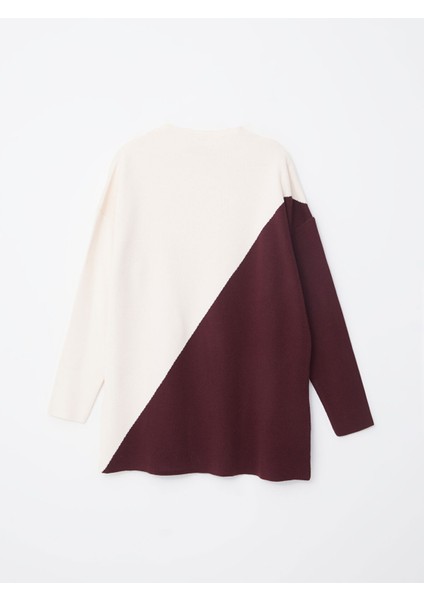 Yeni Sezon Yarım Balıkçı Yaka Renk Bloklu Kadın Triko Tunik indirimleri