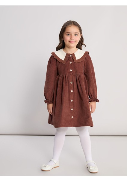 Yeni Sezon Bebe Yaka Kız Çocuk Kadife Elbise fiyatları