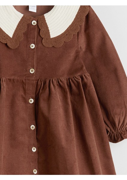 Yeni Sezon Bebe Yaka Kız Çocuk Kadife Elbise indirimleri