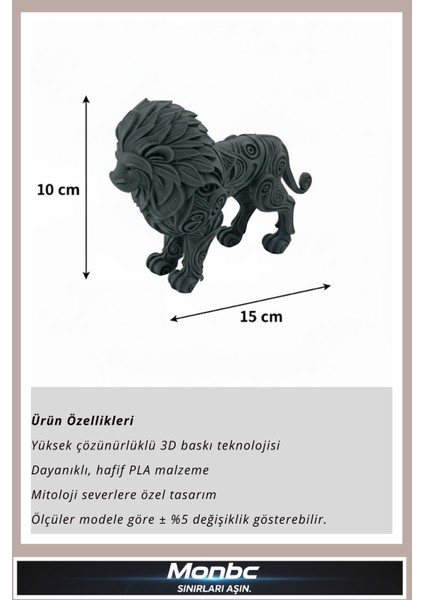 Aslan Figürü 3D Tasarım Dekoratif Biblo, Hediyelik ve Ev Ofis Için Şık Aksesuar fırsatları
