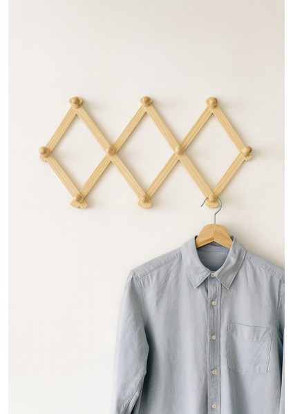 Ahşap Akordeon Duvar Askısı - Dekoratif, Çok Amaçlı, 10 Kancalı Akıllı Askılık 722371 fiyatları