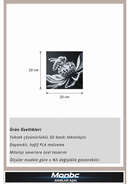 Arı ve Çiçek Temalı Tablo 3D Tasarım Dekoratif Biblo, Hediyelik ve Ev Ofis Için Şık Aksesuar fırsatları