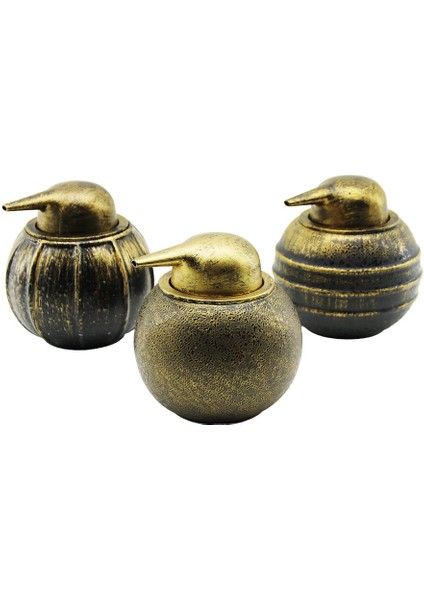 Penguen Görünüm - Eskitme Desen Seramik Tombulsıvı Sabunluk (5361)