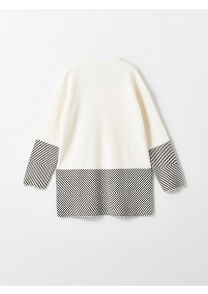 Yeni Sezon Dik Yaka Desenli Uzun Kollu Kadın Triko Tunik indirimleri