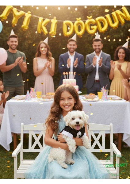 Siyah Papyonlu Smokin Damatlık Kedi ve Köpek Elbisesi Kıyafeti Takım Elbise