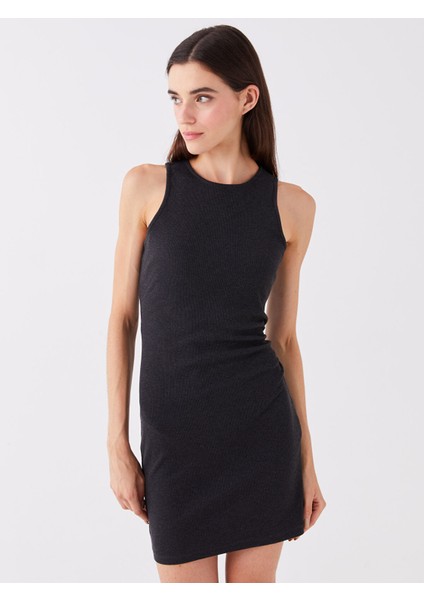 Yeni Sezon Kadın Bisiklet Yaka Düz Elbise modelleri