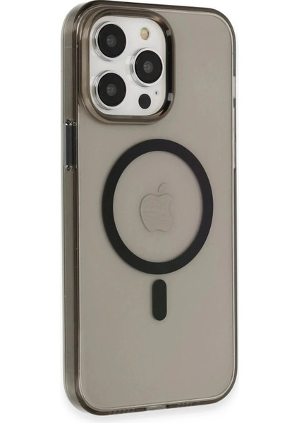 iPhone 13 Pro Max Kılıf Tron Şeffaf Magsafe Kapak - Siyah