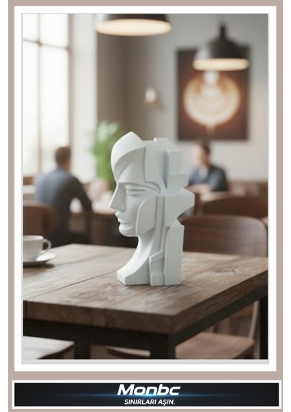 Modern Form Geometrik Kadın Büstü 3D Tasarım Dekoratif Biblo, Hediyelik ve Ev Ofis Için Şık Aksesuar fiyatları