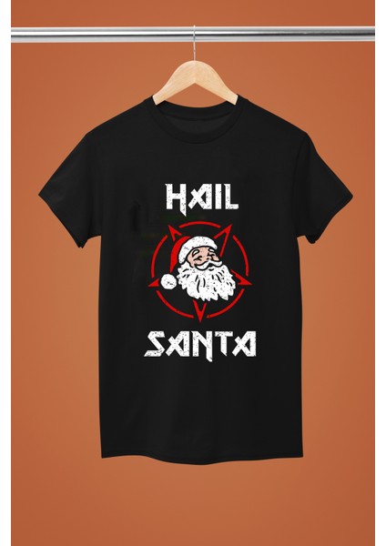 Chrıstmas Noel Baskılı Pamuklu Kısa Kollu Regular Kalıp Rock Tshırt