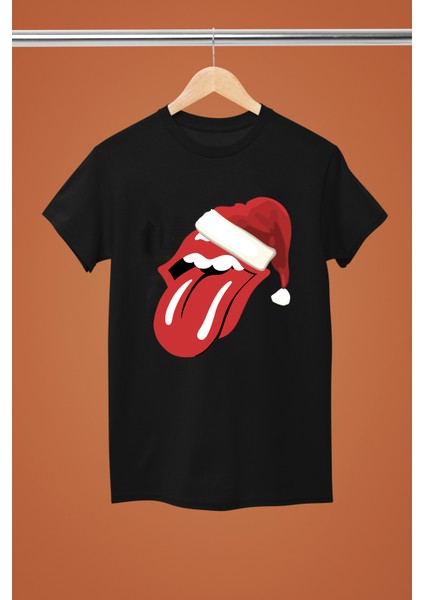 Chrıstmas Noel Baskılı Pamuklu Kısa Kollu Regular Kalıp Rock Tshırt