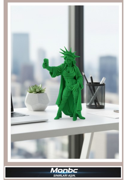 Modern Özgürlük Heykeli Figürü 3D Tasarım Dekoratif Biblo, Hediyelik ve Ev Ofis Için Şık Aksesuar