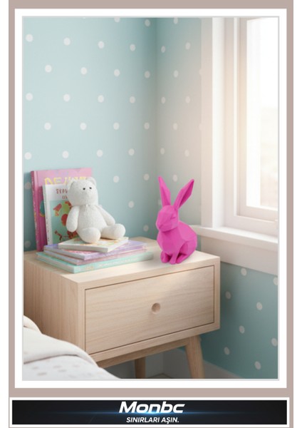 Pembe Tavşan 3D Tasarım Dekoratif Biblo, Hediyelik ve Ev Ofis Için Şık Aksesuar fiyatları