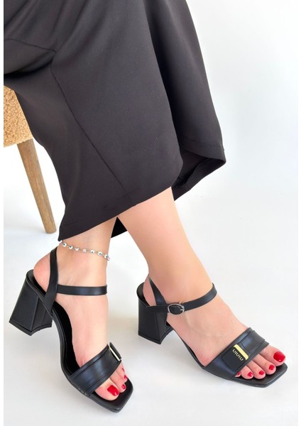 Ruty Siyah Cilt Topuklu Ayakkabı modelleri