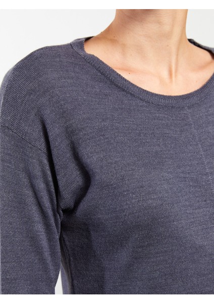 Yeni Sezon Bisiklet Yaka Düz Uzun Kollu Kadın Triko Tunik indirimleri