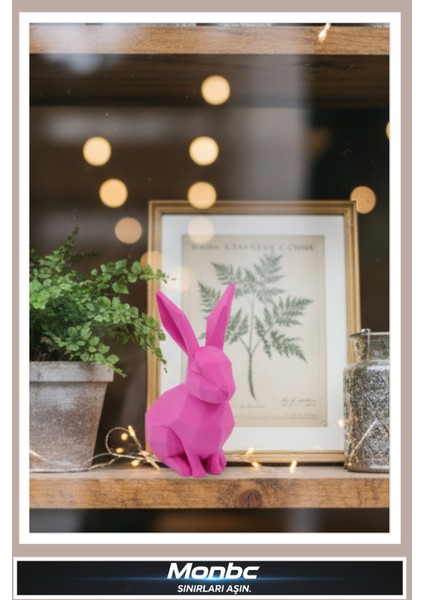 Pembe Tavşan 3D Tasarım Dekoratif Biblo, Hediyelik ve Ev Ofis Için Şık Aksesuar modelleri