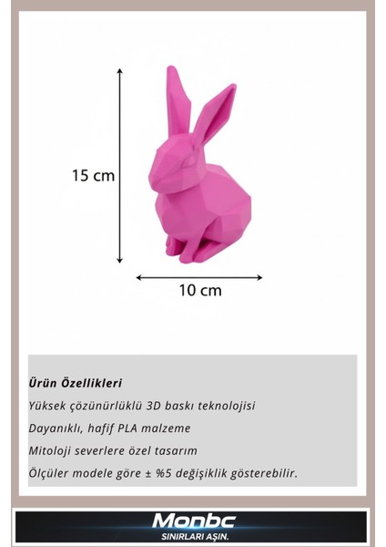 Pembe Tavşan 3D Tasarım Dekoratif Biblo, Hediyelik ve Ev Ofis Için Şık Aksesuar fırsatları