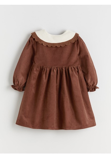 Yeni Sezon Bebe Yaka Kız Çocuk Kadife Elbise fırsatları