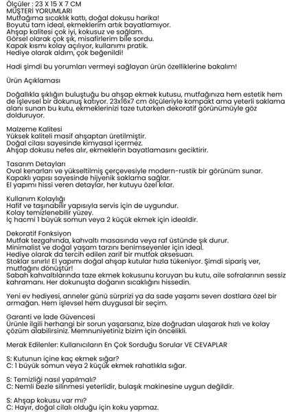 Ahşap Ekmek Kutusu - Doğal, Şık ve Fonksiyonel 722368 fırsatları