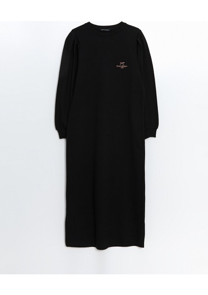 Yeni Sezon Bisiklet Yaka Nakışlı Kadın Sweatshirt Elbise indirimleri