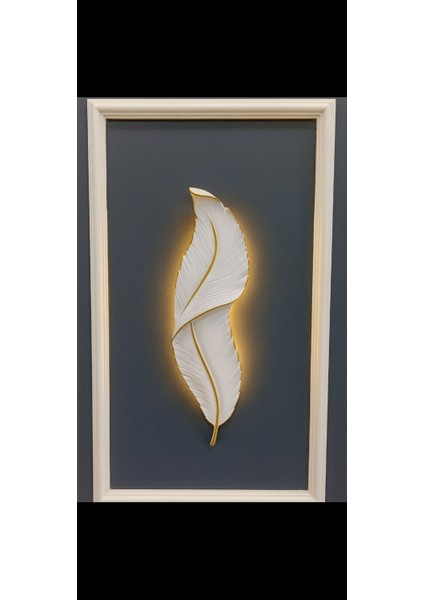 Beyaz Gold Damarlı Dekoratif Duvar Apliği – 62×18 cm – 9V Pilli indirimleri
